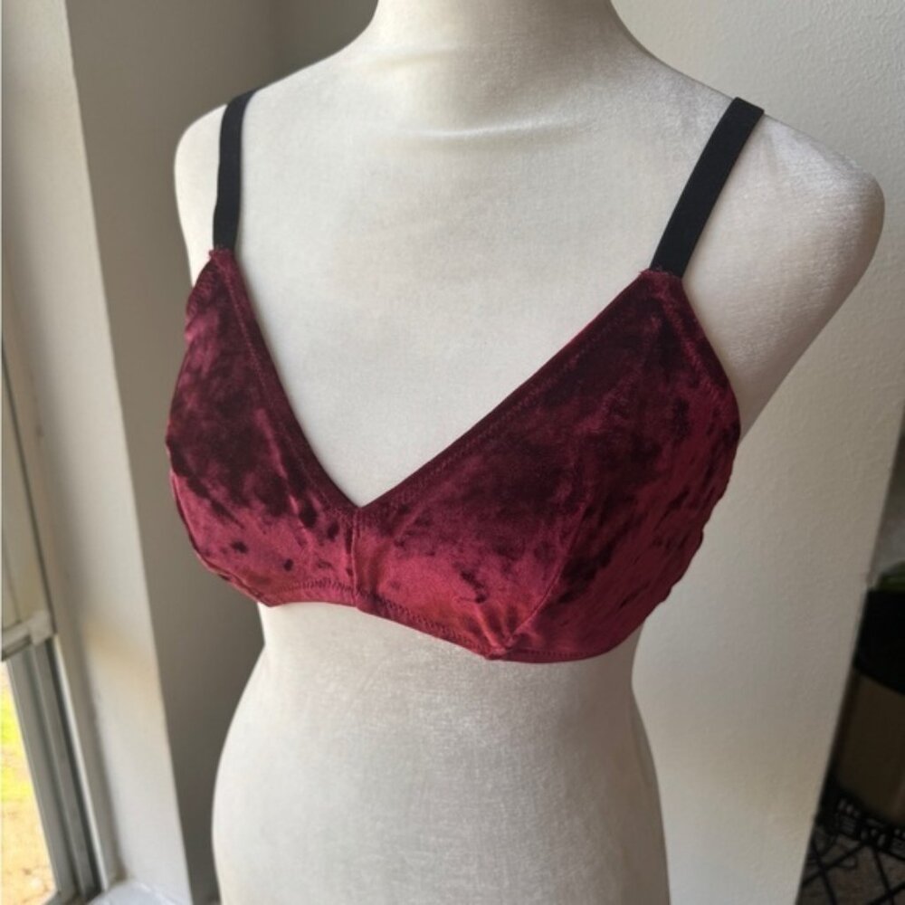 Colsie Velvet Burgundy Bralette